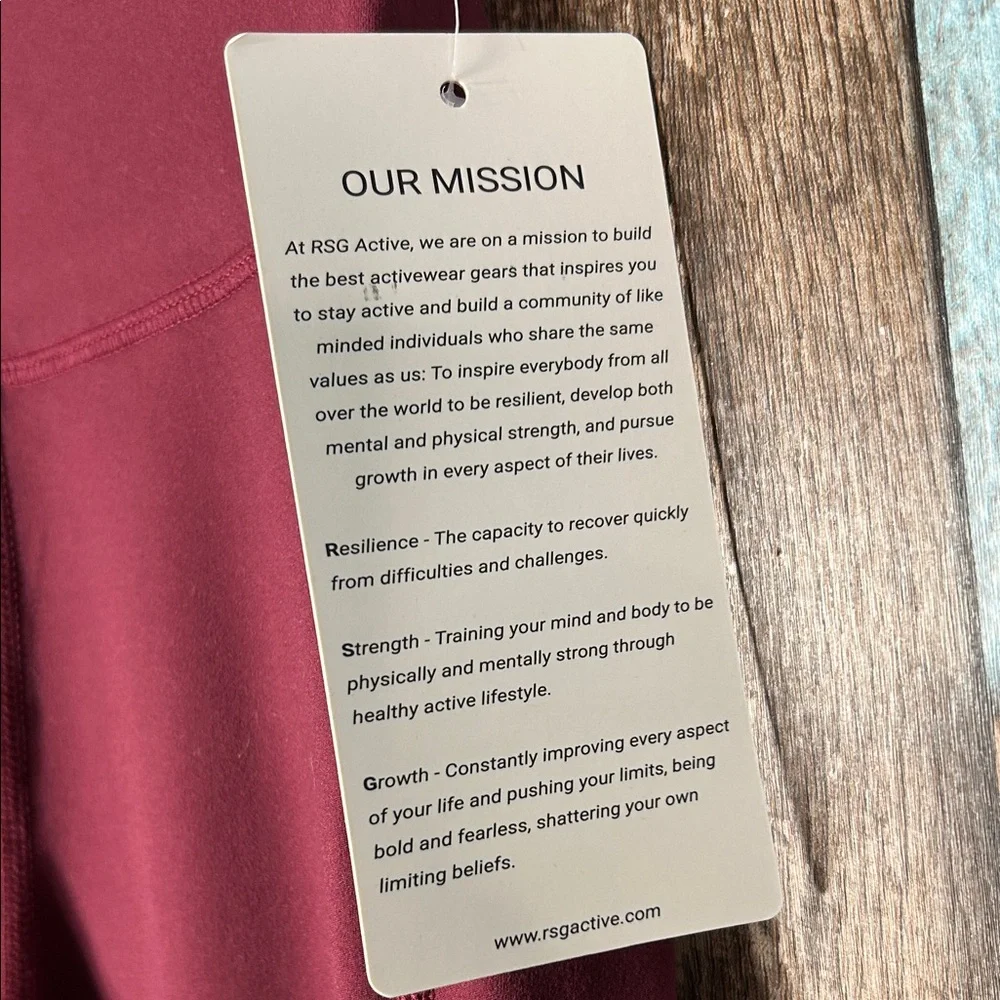 RSG Active Burgundy High-Waisted Leggings - Picture 3 of 15